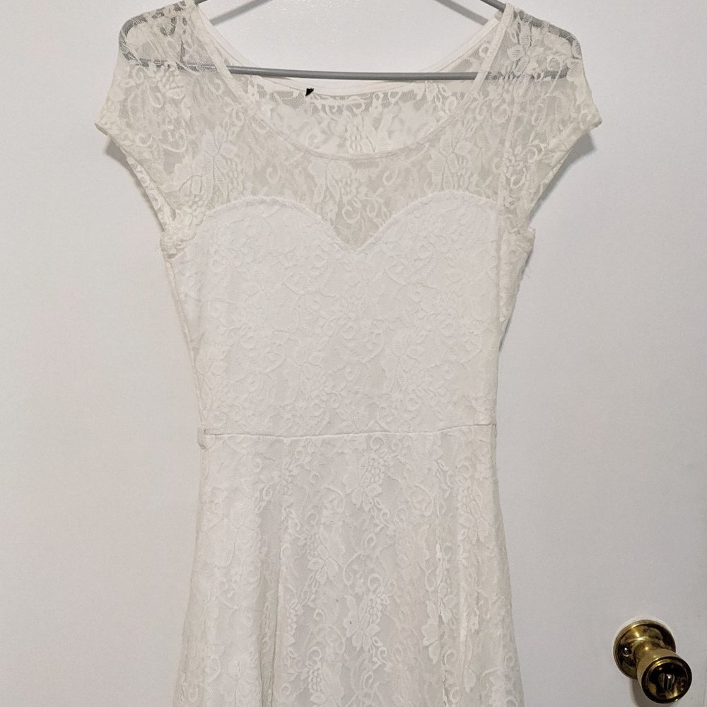 CUTE SUMMER WHITE LACE DRESS